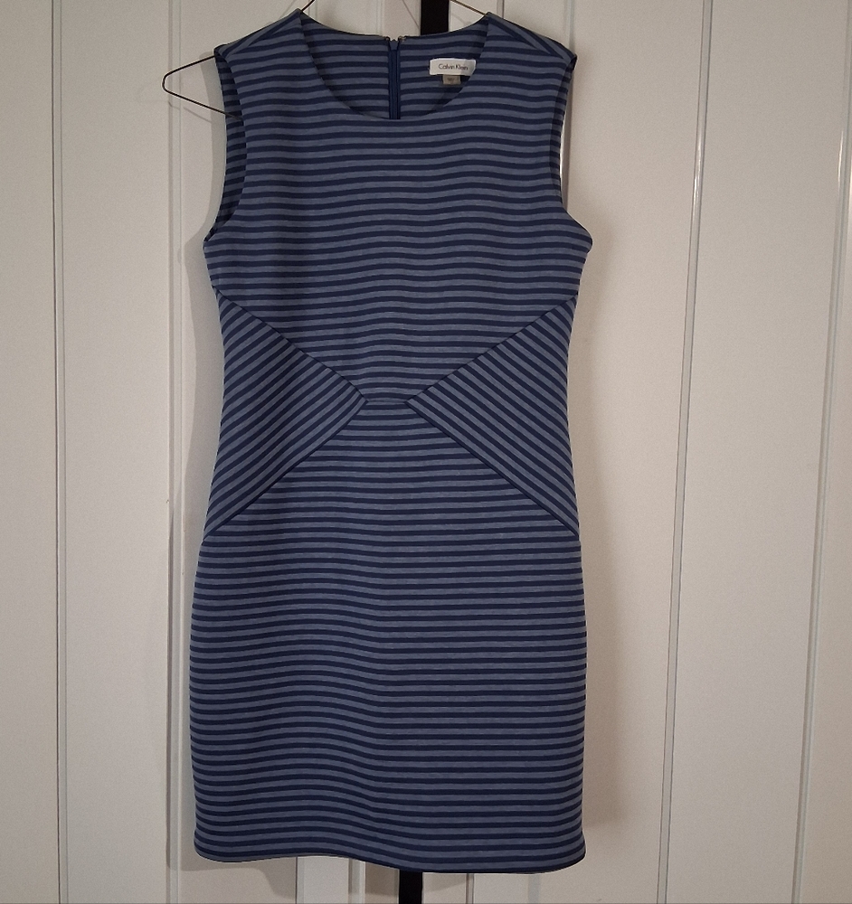 Calvin Klein Navy Striped Mini Dress